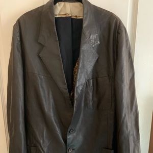 Vintage Bijan Leather and Silk Sportcoat
